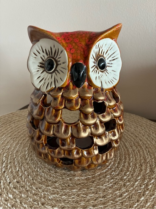 Hobby Lobby Other - Hobby Lobby Metallic Ceramic Owl Candle Holder
